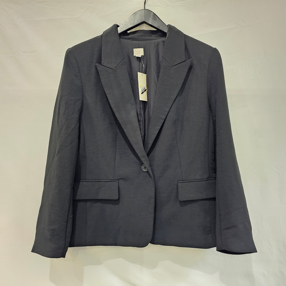 A New Day Womens Black Single Button Peak Lapel Blazer Jacket Size Large NWT